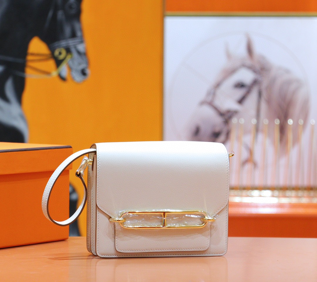 Hermès（爱马仕）Roulis 猪鼻子 奶昔白 Evercolor 全手缝 金扣 19cm