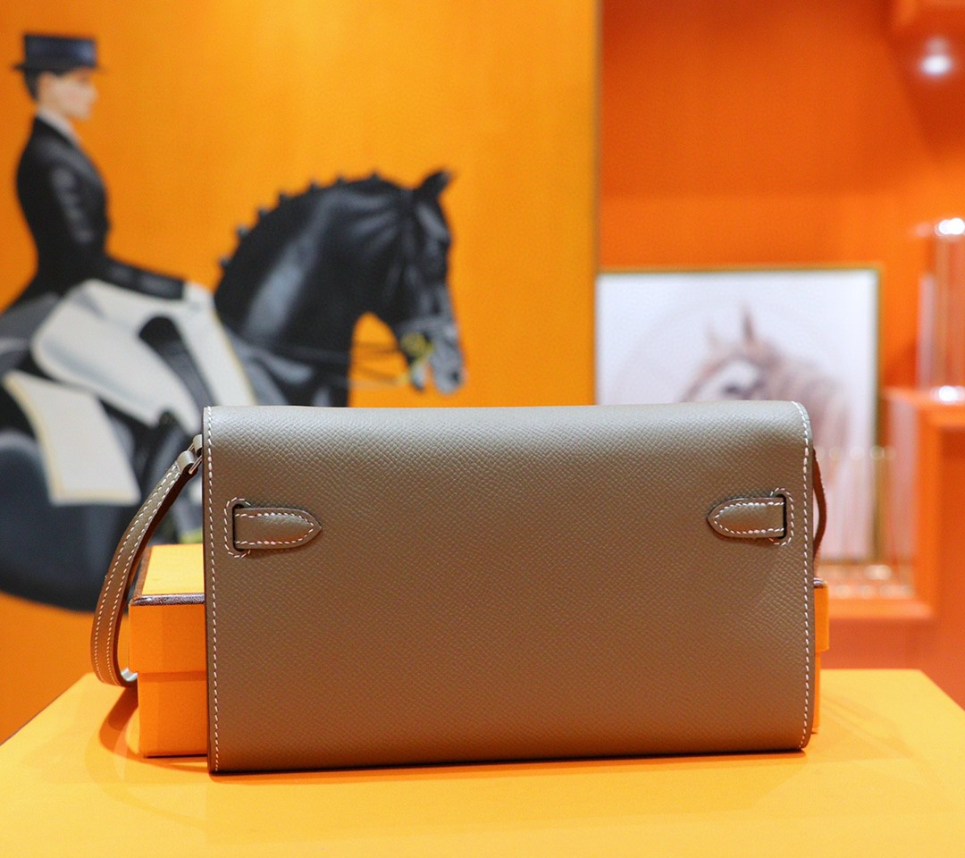 Hermès（爱马仕）Kelly ToGo 大象灰 Epsom 小牛皮 全手缝 银扣