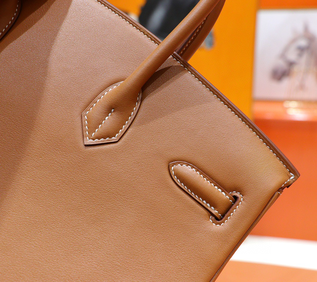 Hermès（爱马仕）Birkin 铂金包 金棕色 Swift 小牛皮 全手缝 金扣 30cm
