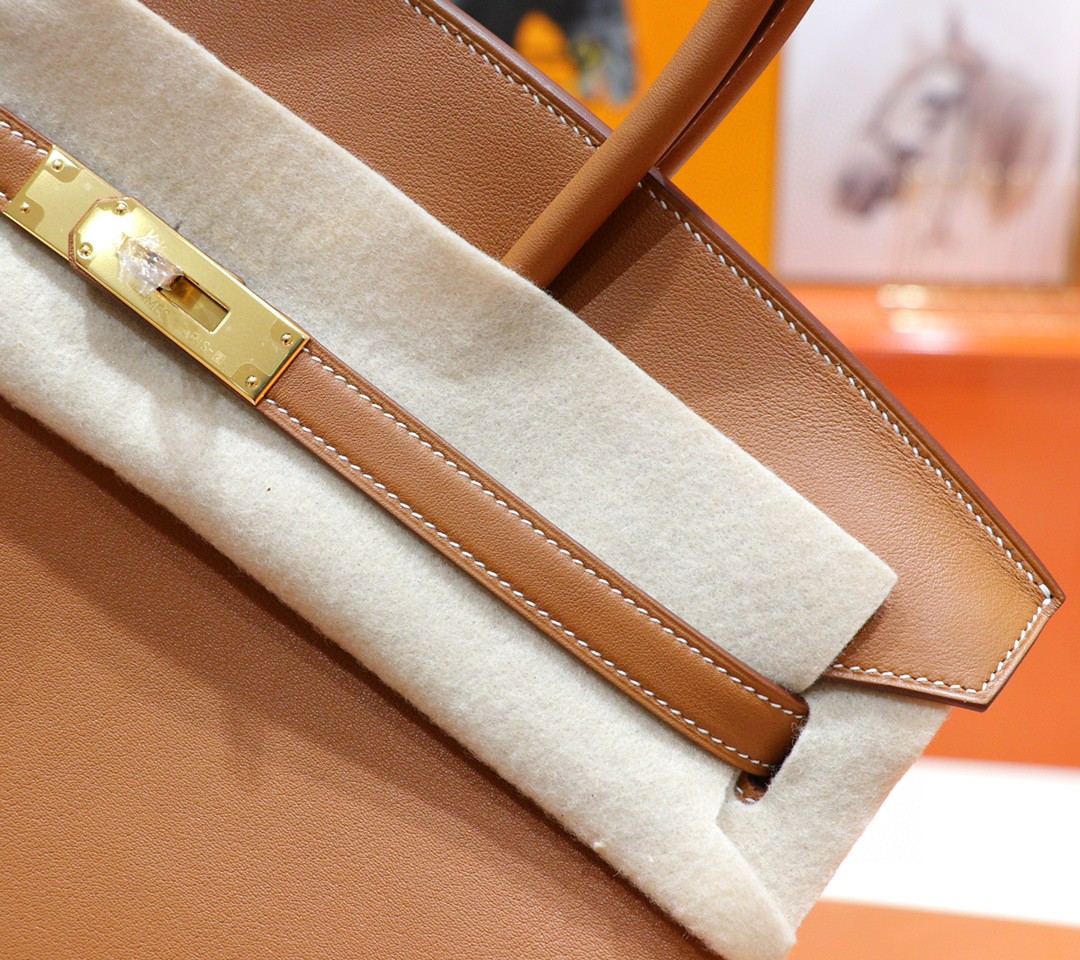 Hermès（爱马仕）Birkin 铂金包 金棕色 Swift 小牛皮 全手缝 金扣 30cm