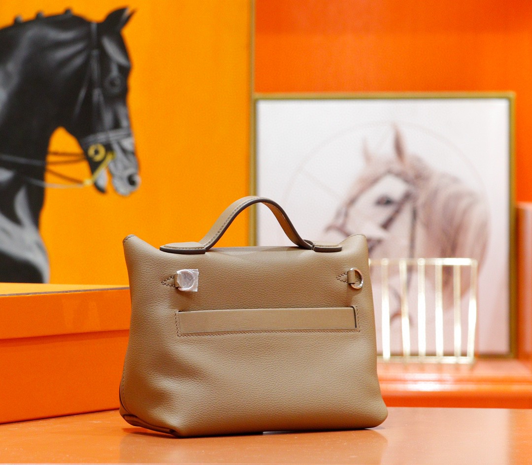 Hermès（爱马仕） kelly 2424 威马犬米色 Evercolor 拼 Swift 全手缝 银扣 21cm
