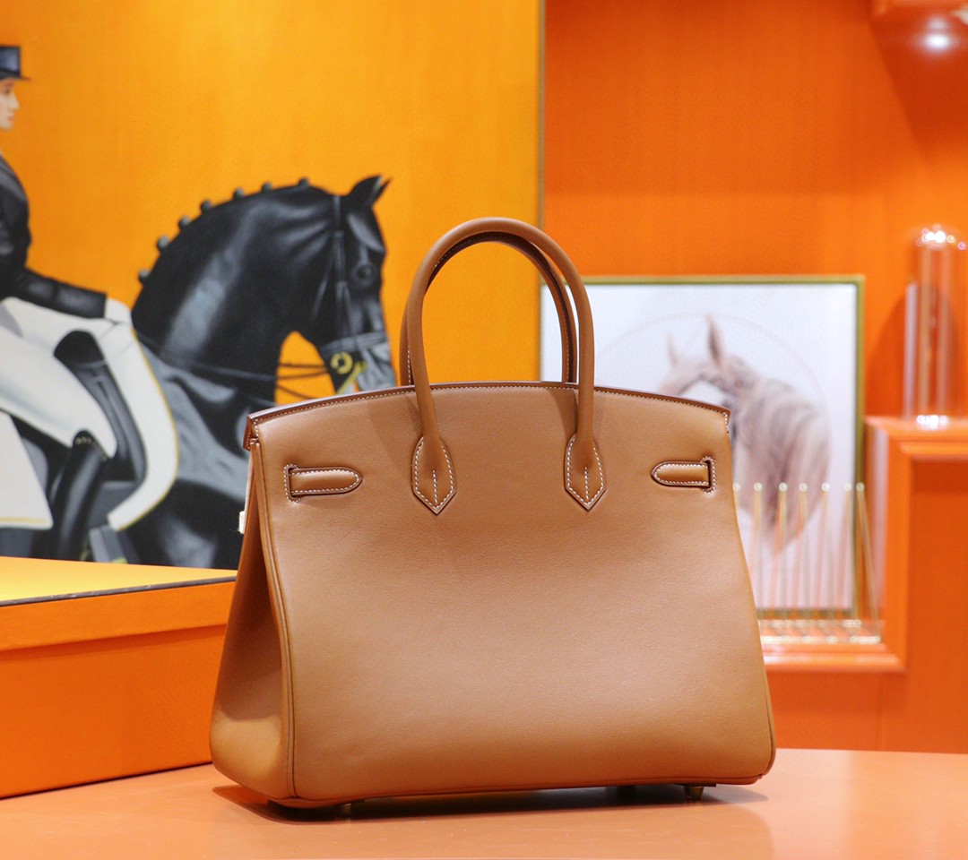 Hermès（爱马仕）Birkin 铂金包 金棕色 Swift 小牛皮 全手缝 金扣 30cm