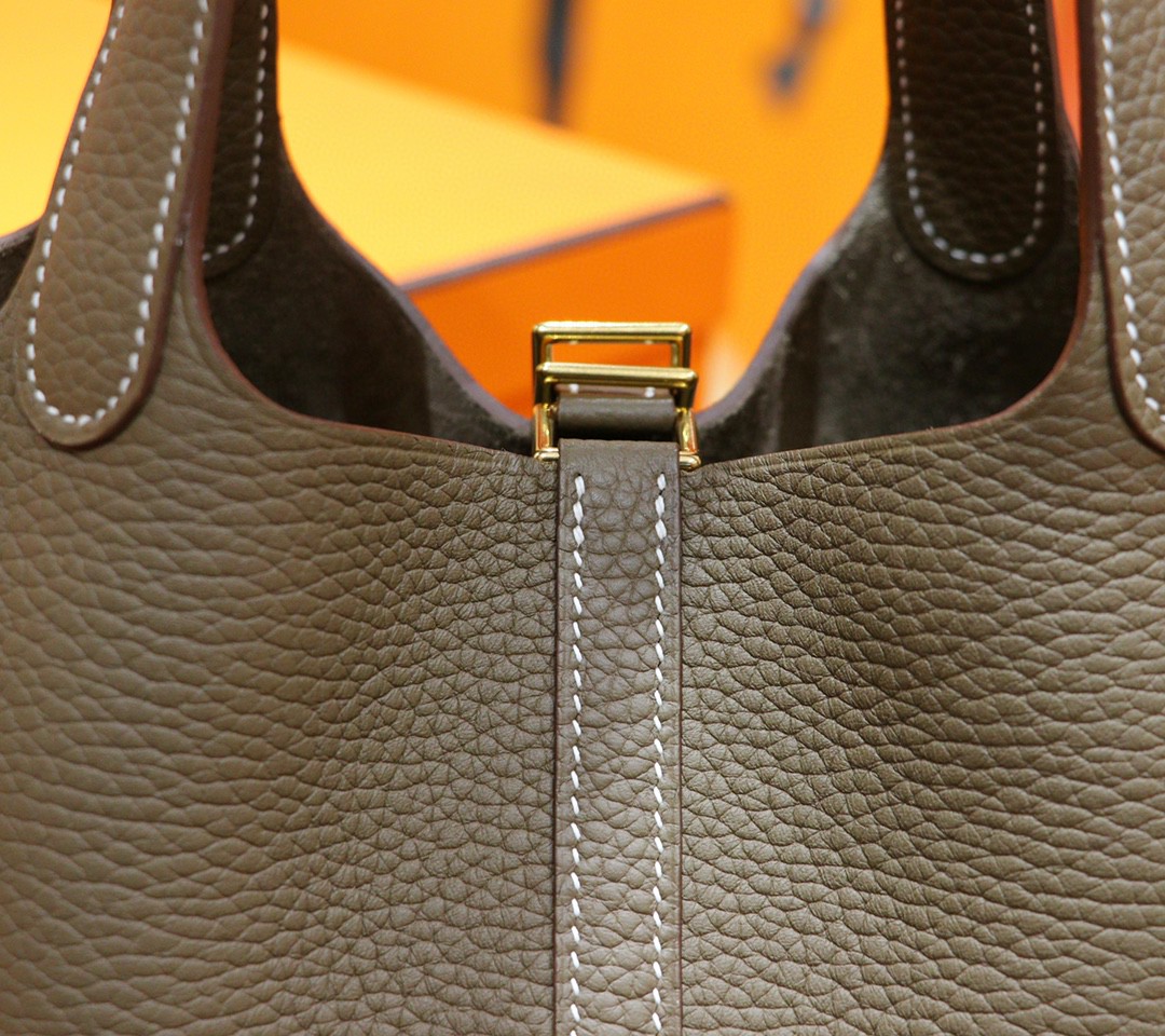 Hermès（爱马仕）Picotin 菜篮子 大象灰 Togo 小牛皮 全手缝 金扣 18cm