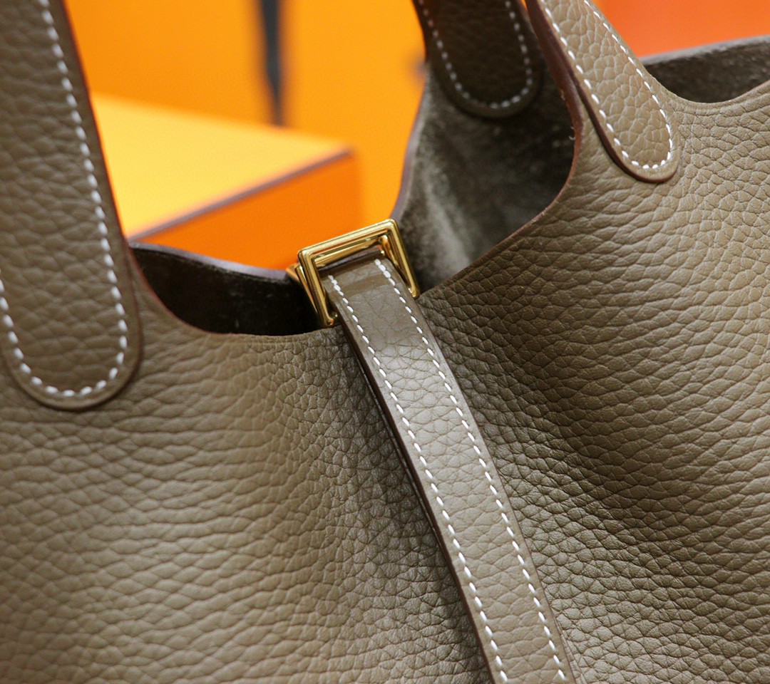Hermès（爱马仕）Picotin 菜篮子 大象灰 Togo 小牛皮 全手缝 金扣 18cm