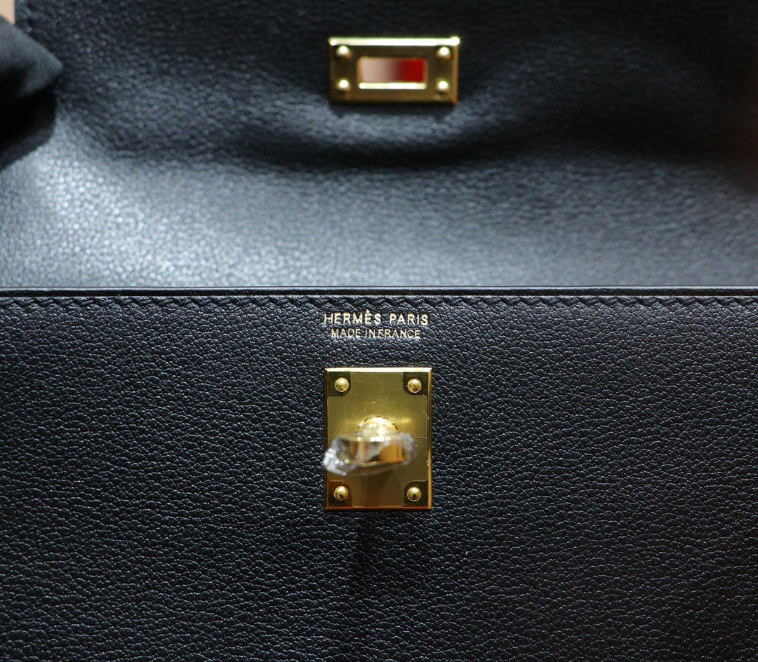 Hermès（爱马仕）Kelly Danse 跳舞包 黑色 Swift 小牛皮 全手缝 金扣