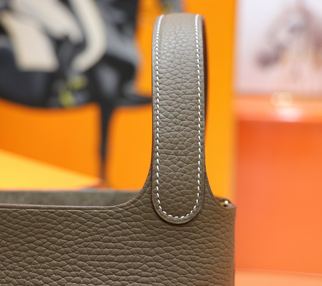 Hermès（爱马仕）Picotin 菜篮子 大象灰 Togo 小牛皮 全手缝 金扣 18cm