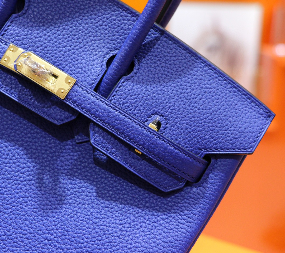 Hermès（爱马仕）Birkin 铂金包 电光蓝 Togo 小牛皮 全手缝 金扣 25cm