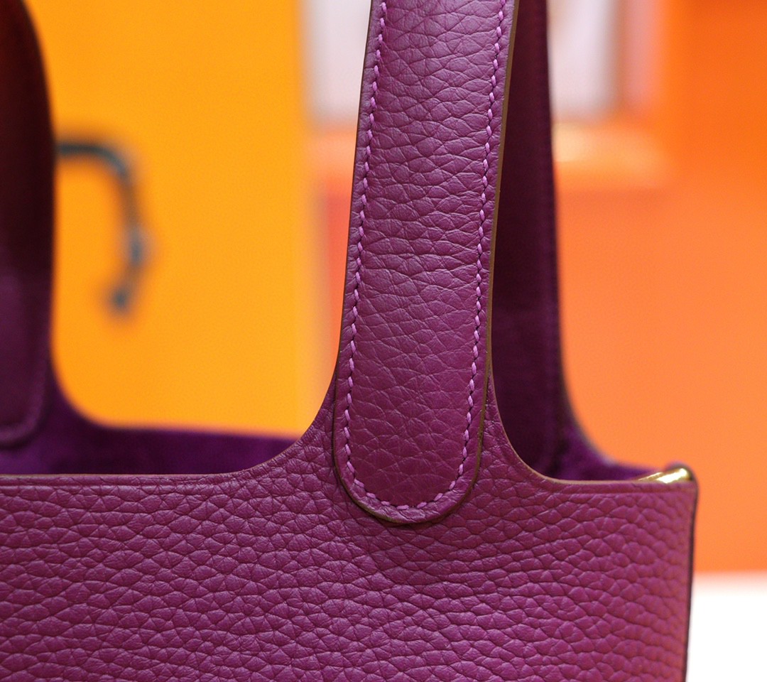 Hermès（爱马仕）Picotin 菜篮子 海葵紫 Togo 小牛皮 全手缝 金扣 18cm