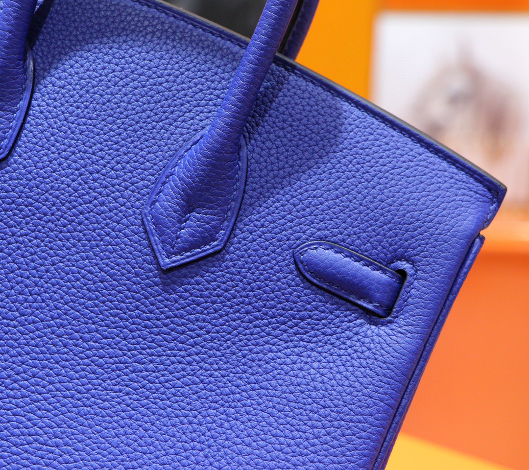 Hermès（爱马仕）Birkin 铂金包 电光蓝 Togo 小牛皮 全手缝 金扣 25cm