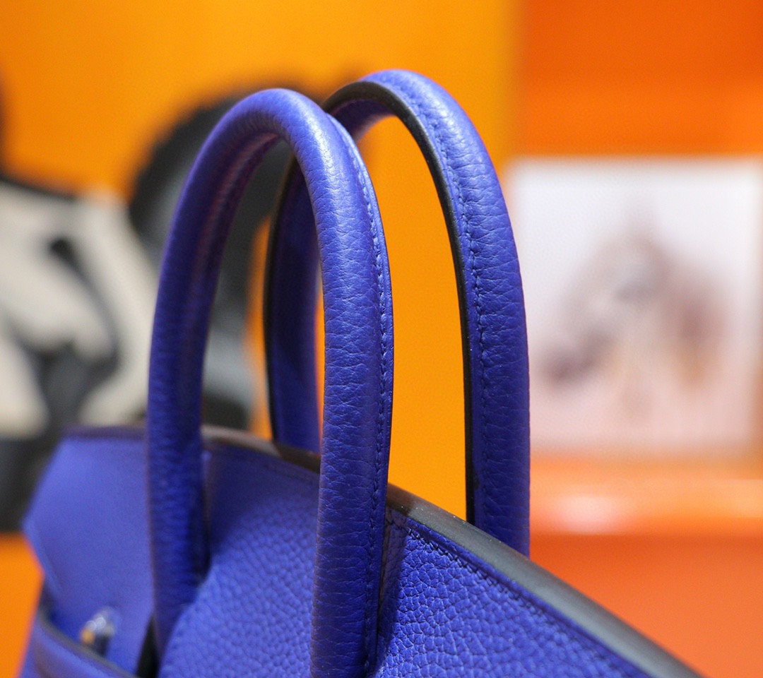 Hermès（爱马仕）Birkin 铂金包 电光蓝 Togo 小牛皮 全手缝 金扣 25cm