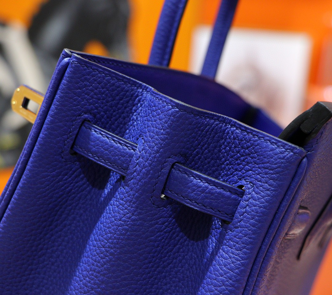 Hermès（爱马仕）Birkin 铂金包 电光蓝 Togo 小牛皮 全手缝 金扣 25cm
