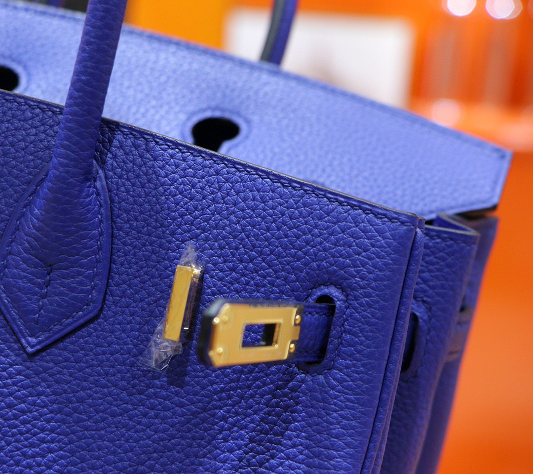 Hermès（爱马仕）Birkin 铂金包 电光蓝 Togo 小牛皮 全手缝 金扣 25cm