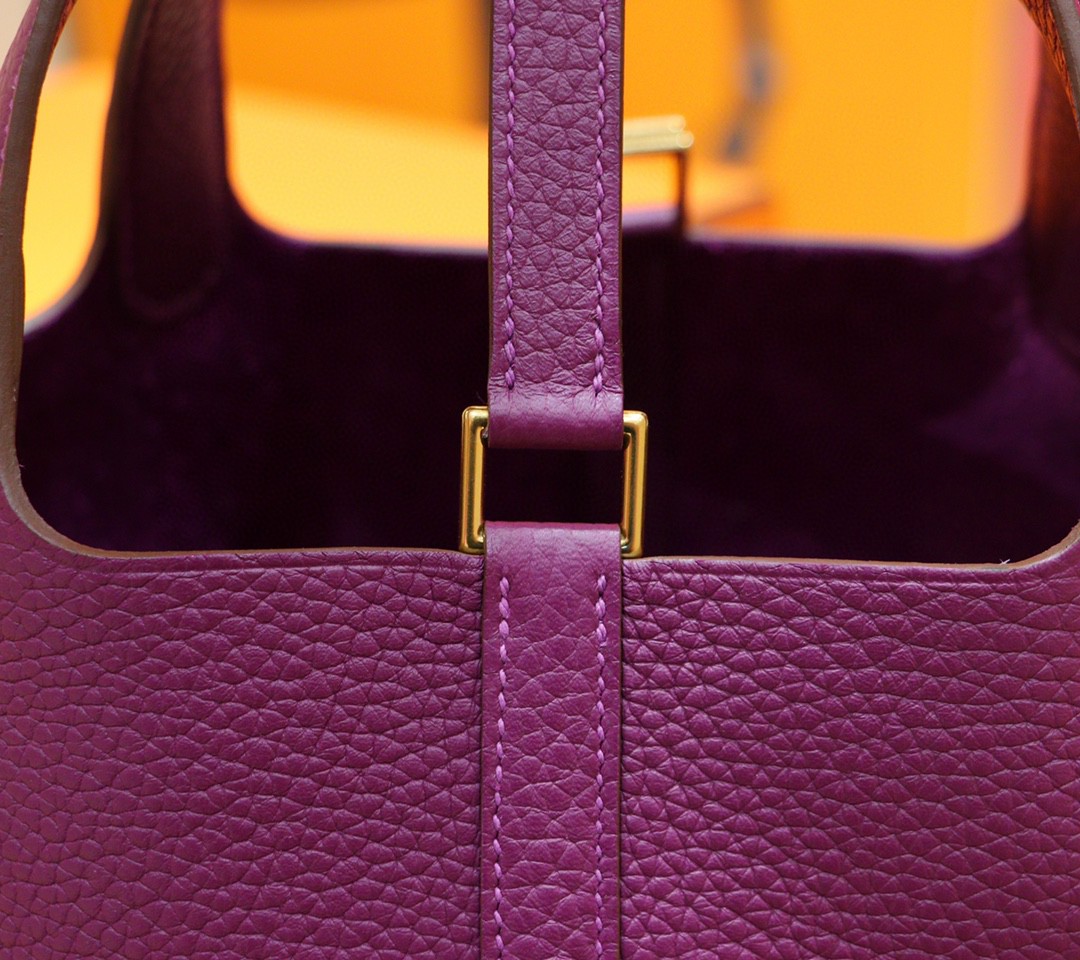 Hermès（爱马仕）Picotin 菜篮子 海葵紫 Togo 小牛皮 全手缝 金扣 18cm