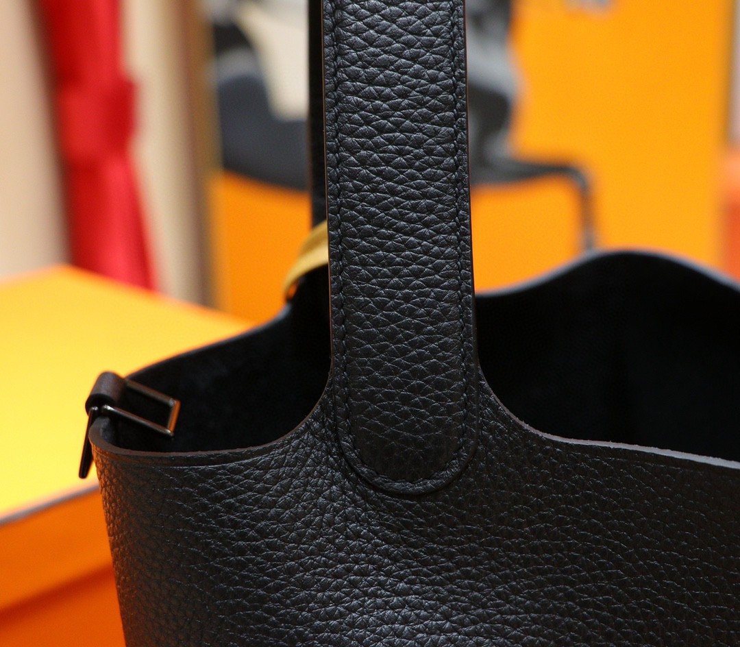 Hermès（爱马仕）Picotin 菜篮子 黑色 Togo 小牛皮 全手缝 So Black 22cm