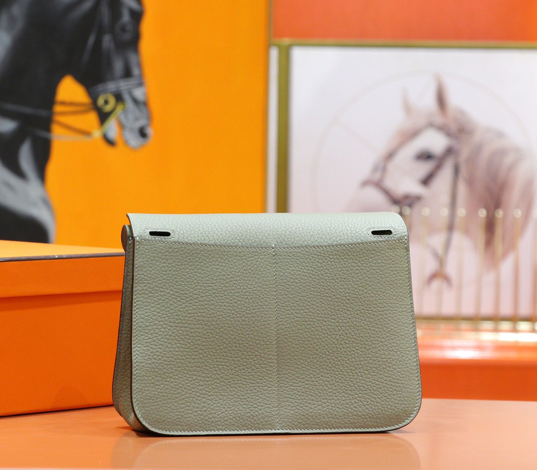 Hermès（爱马仕）Halzan 鼠尾草绿 Togo 小牛皮 全手缝 金扣 25cm