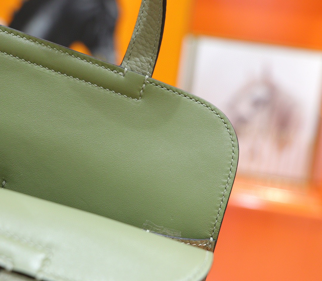 Hermès（爱马仕）Halzan 鼠尾草绿 Togo 小牛皮 全手缝 金扣 25cm