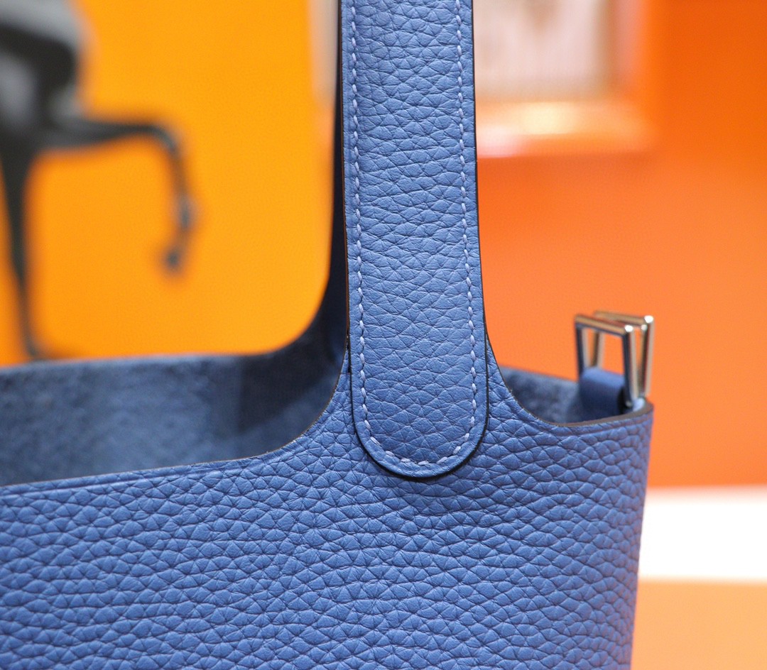Hermès（爱马仕）Picotin 菜篮子 玛瑙蓝 Togo 全手缝 小牛皮 银扣 18cm