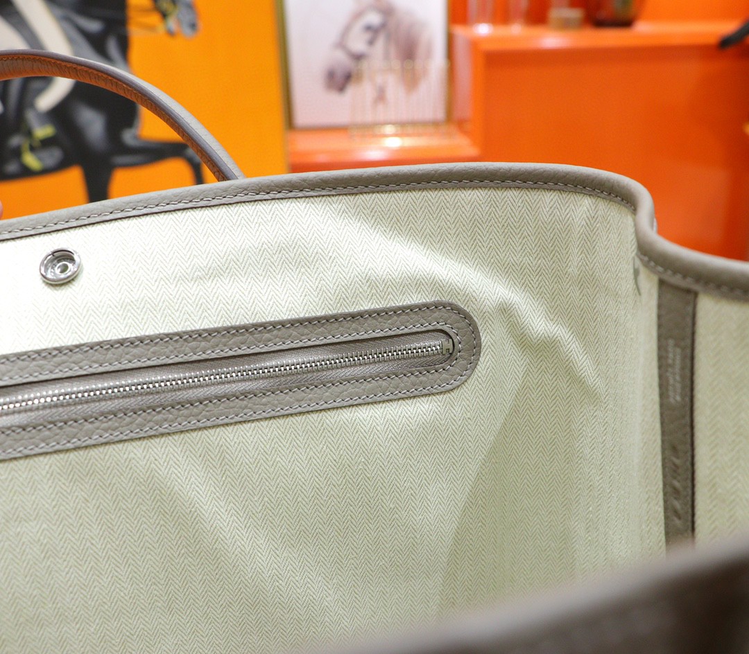 Hermès（爱马仕）Gardenparty 花园包 沥青灰 小牛皮 全手缝 银扣 36cm