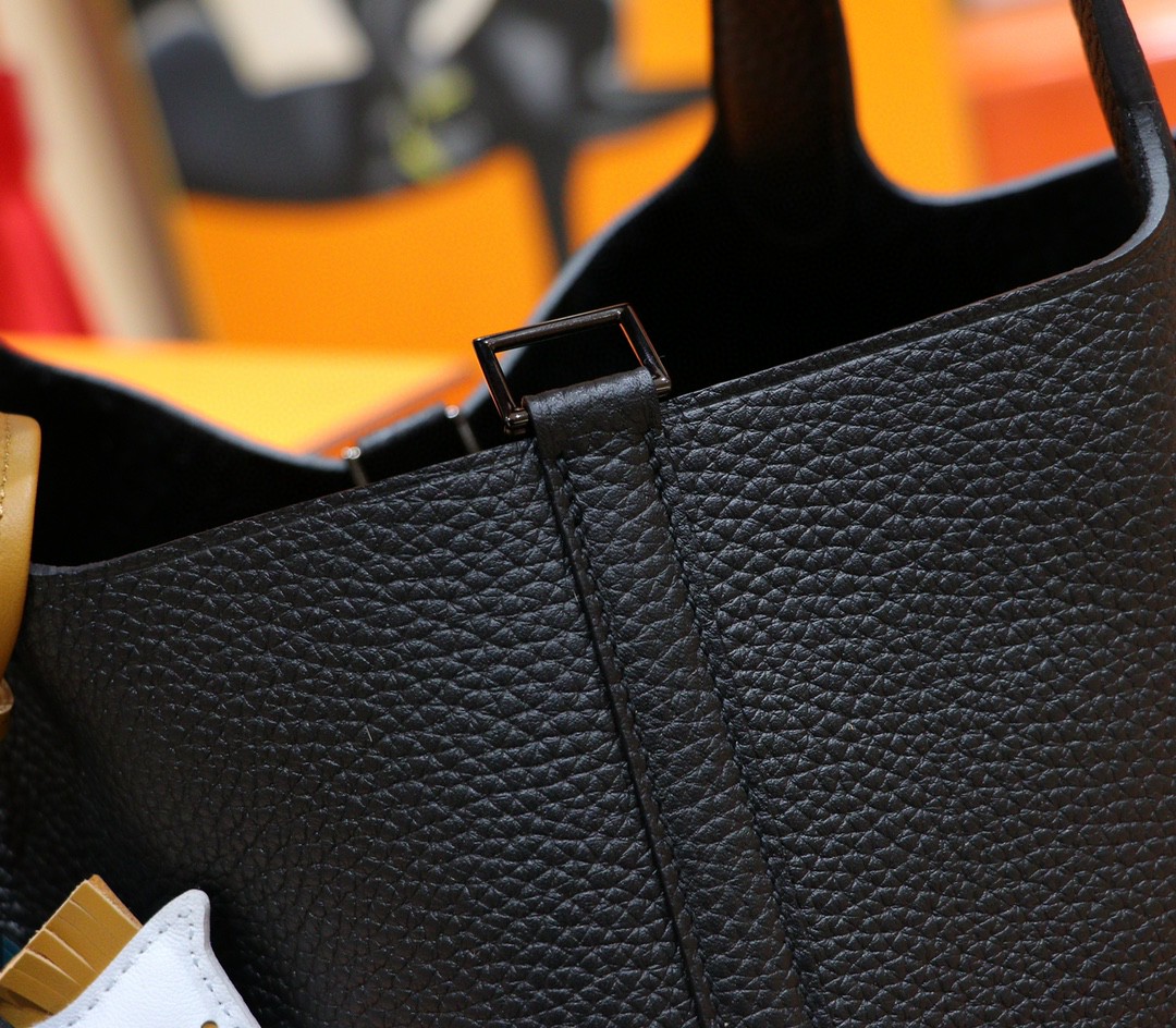 Hermès（爱马仕）Picotin 菜篮子 黑色 Togo 小牛皮 全手缝 So Black 22cm
