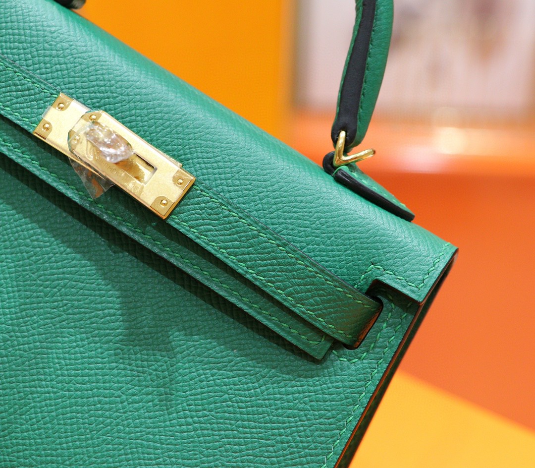 Hermès（爱马仕）Minikelly 迷你凯莉 丝绒绿 Epsom 小牛皮 全手缝 金扣 二代