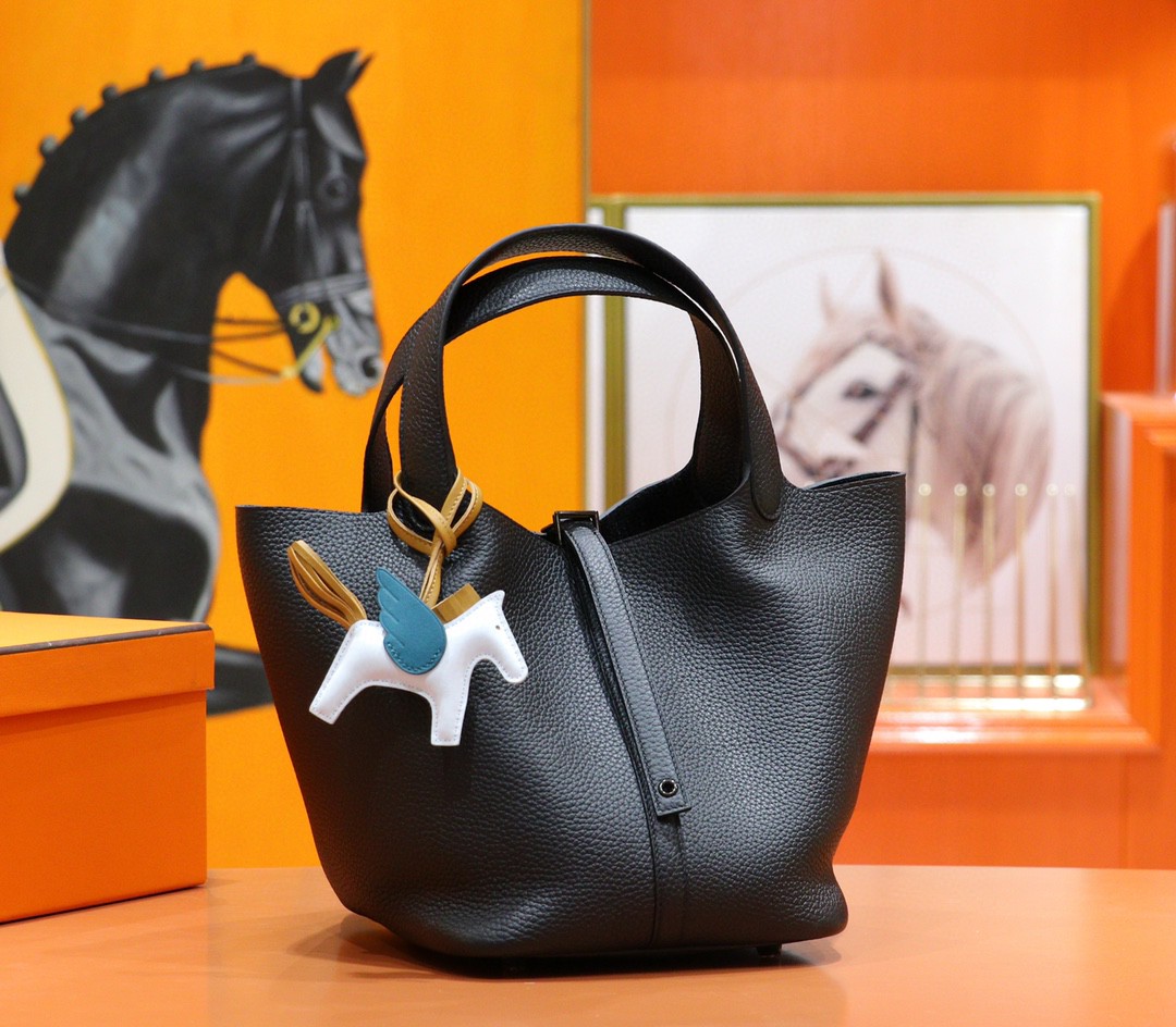 Hermès（爱马仕）Picotin 菜篮子 黑色 Togo 小牛皮 全手缝 So Black 22cm
