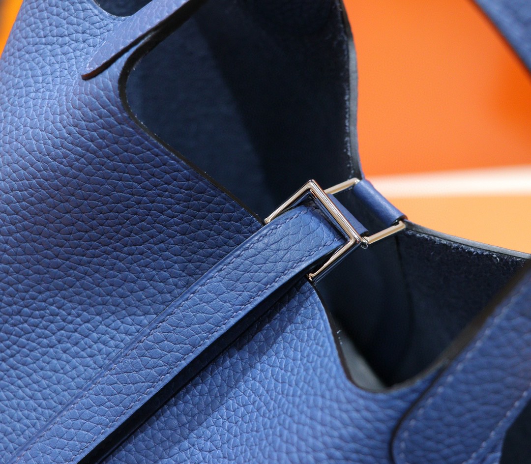 Hermès（爱马仕）Picotin 菜篮子 玛瑙蓝 Togo 全手缝 小牛皮 银扣 18cm
