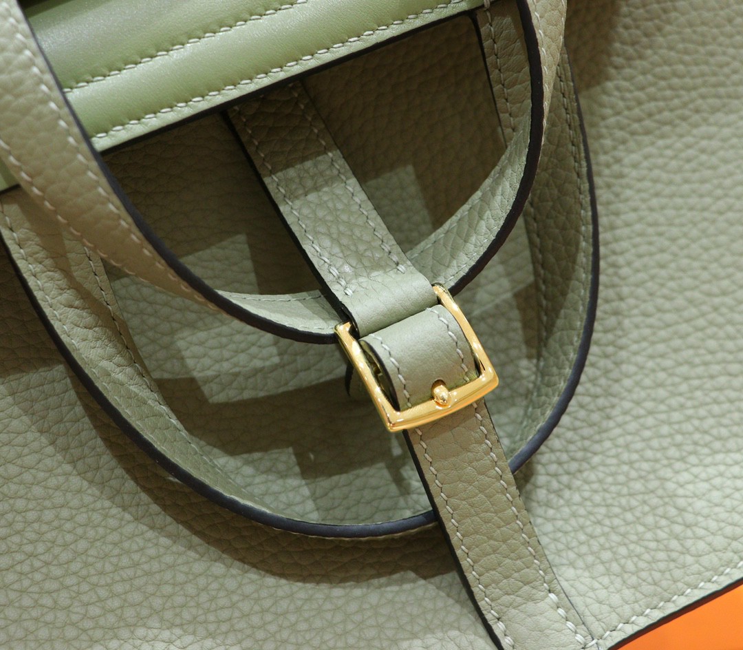 Hermès（爱马仕）Halzan 鼠尾草绿 Togo 小牛皮 全手缝 金扣 25cm