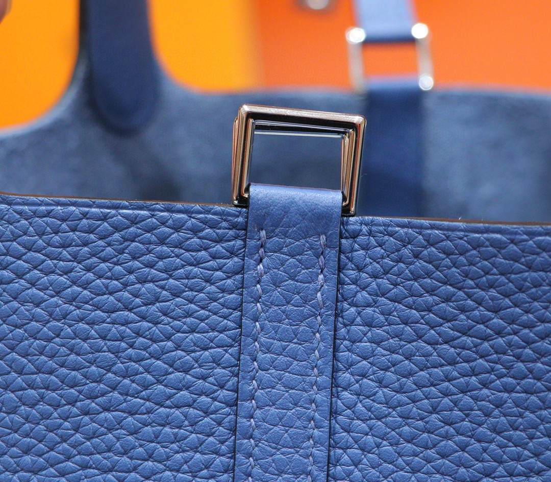 Hermès（爱马仕）Picotin 菜篮子 玛瑙蓝 Togo 全手缝 小牛皮 银扣 18cm