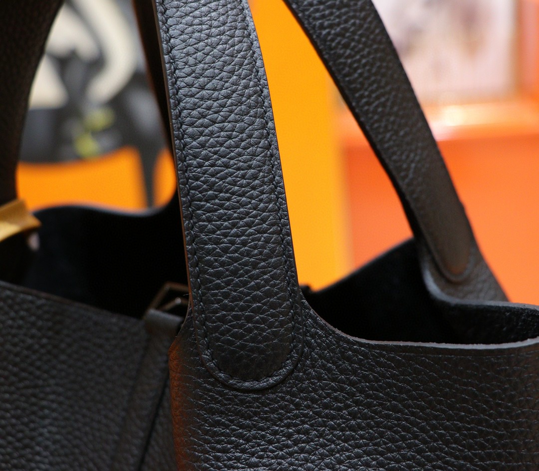 Hermès（爱马仕）Picotin 菜篮子 黑色 Togo 小牛皮 全手缝 So Black 22cm