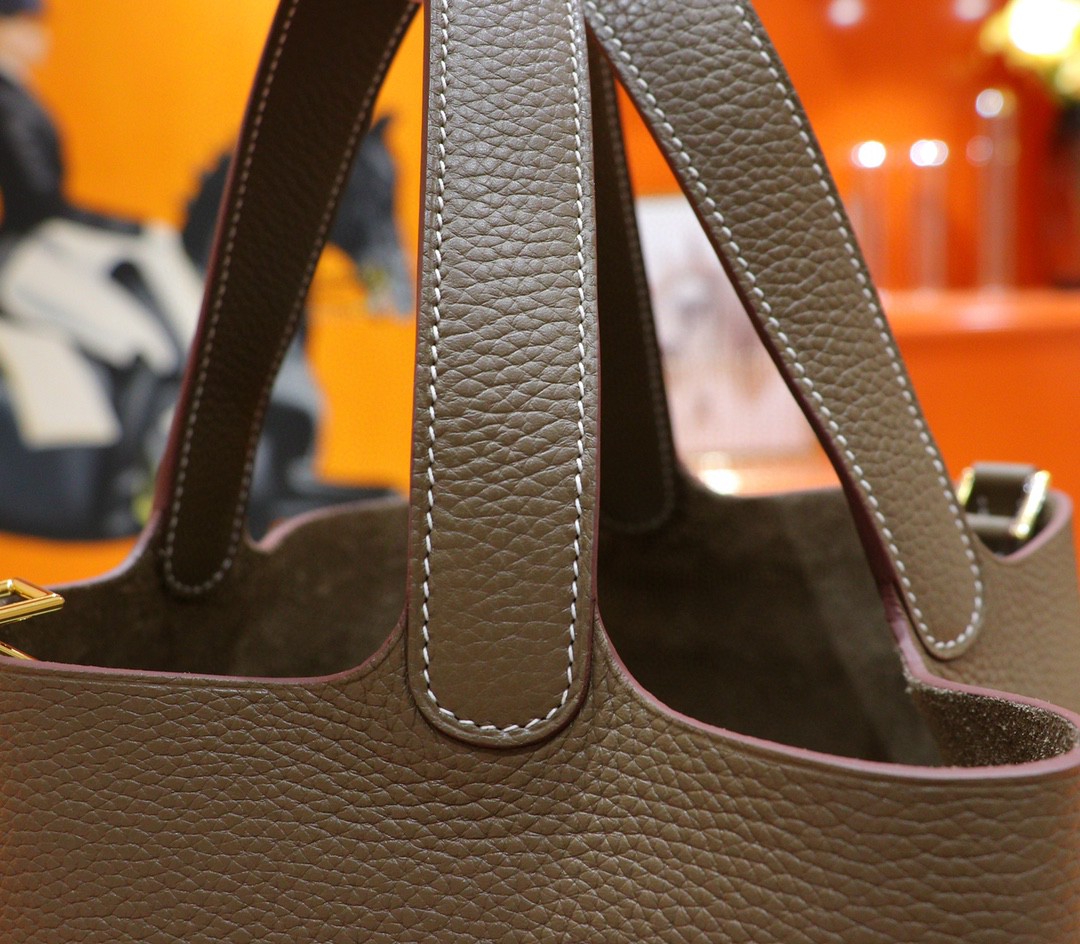 Hermès（爱马仕）Picotin 菜篮子 大象灰 Togo 全手缝 小牛皮 金扣 22cm