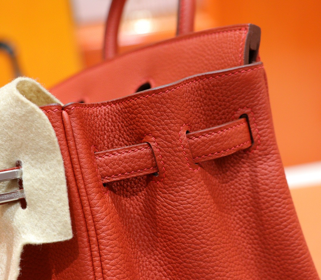 Hermès（爱马仕）Birkin 铂金包 西瓜红 Togo 全手缝 小牛皮 银扣 25cm