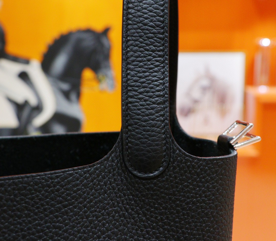 Hermès（爱马仕）Picotin 菜篮子 黑色 Togo 全手缝 小牛皮 银扣 18cm