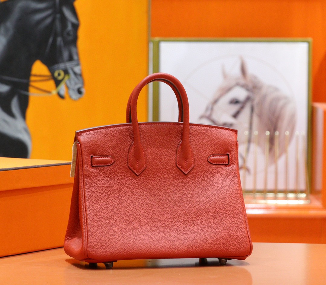 Hermès（爱马仕）Birkin 铂金包 西瓜红 Togo 全手缝 小牛皮 银扣 25cm
