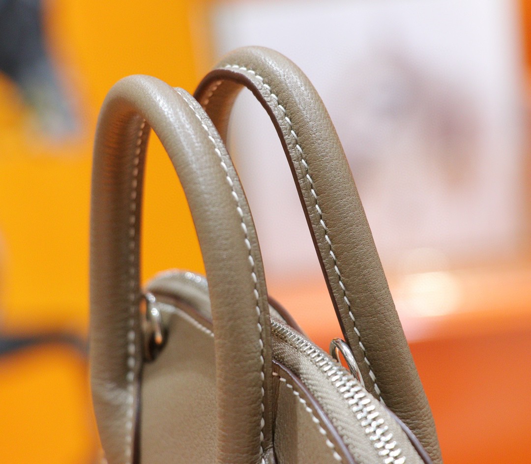 Hermès（爱马仕）mini Bolide 山羊皮 大象灰 全手缝 银扣
