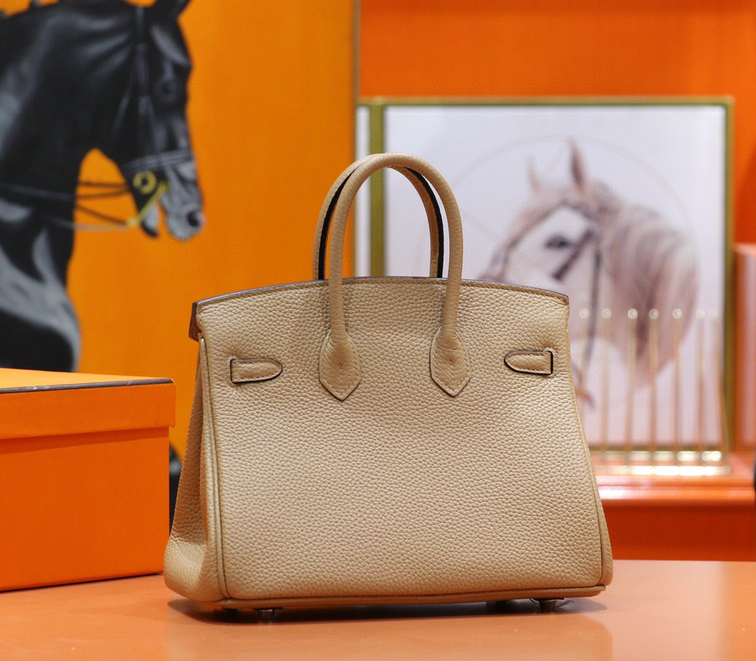 Hermès（爱马仕）Birkin 铂金包 芝麻色 Togo 小牛皮 全手缝 银扣 25cm