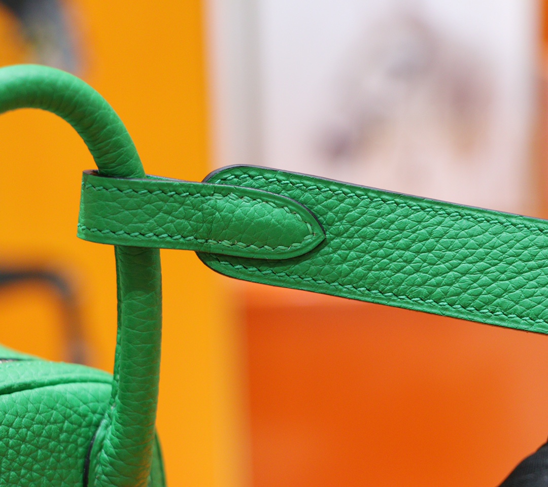 Hermès（爱马仕）Mini Lindy 迷你琳迪 竹子绿 Togo 小牛皮 全手缝 银扣 20cm