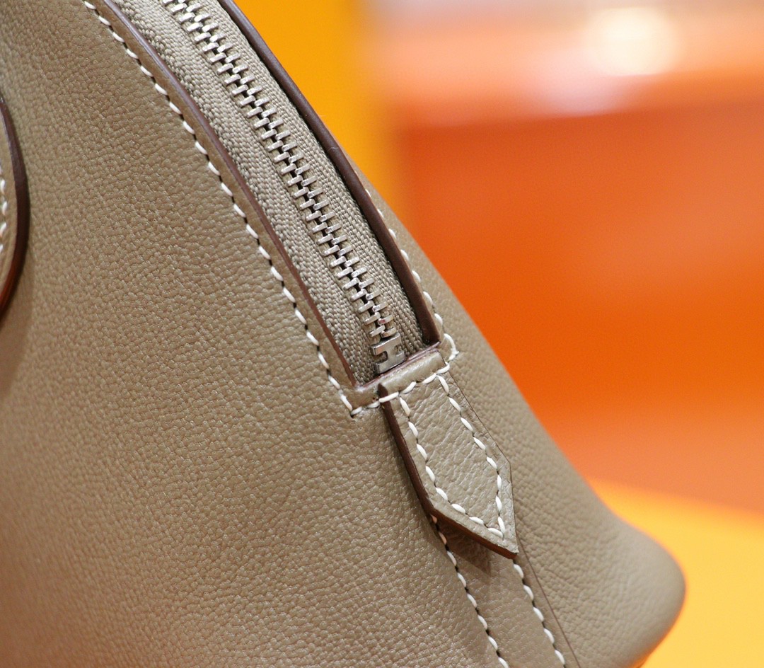 Hermès（爱马仕）mini Bolide 山羊皮 大象灰 全手缝 银扣