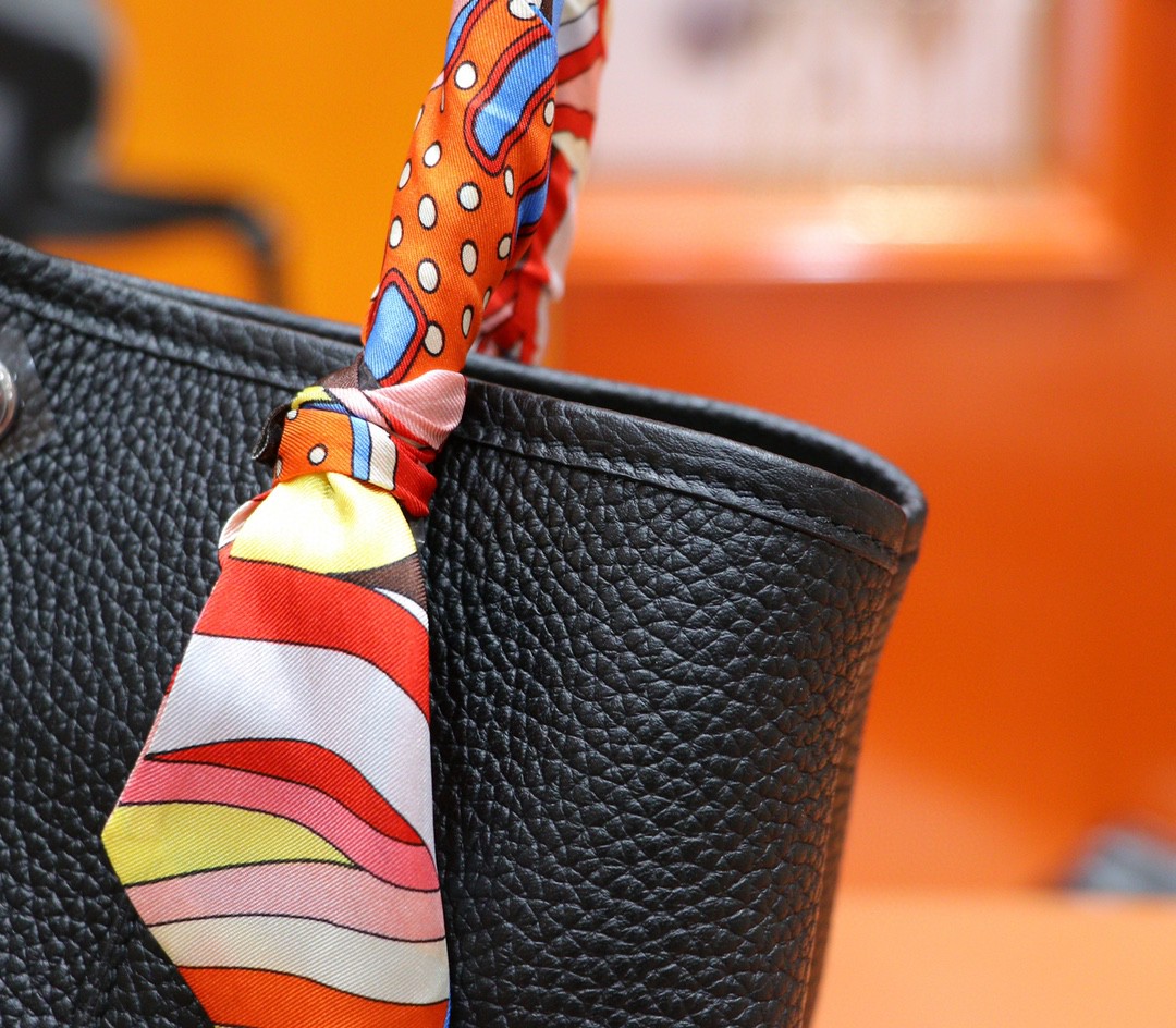 Hermès（爱马仕）Gardenparty 花园包 黑色 Togo 小牛皮 全手缝 银扣 30cm
