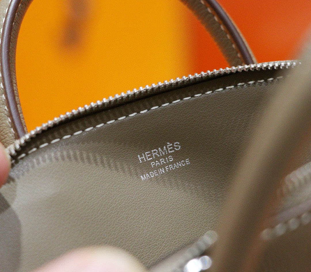 Hermès（爱马仕）mini Bolide 山羊皮 大象灰 全手缝 银扣