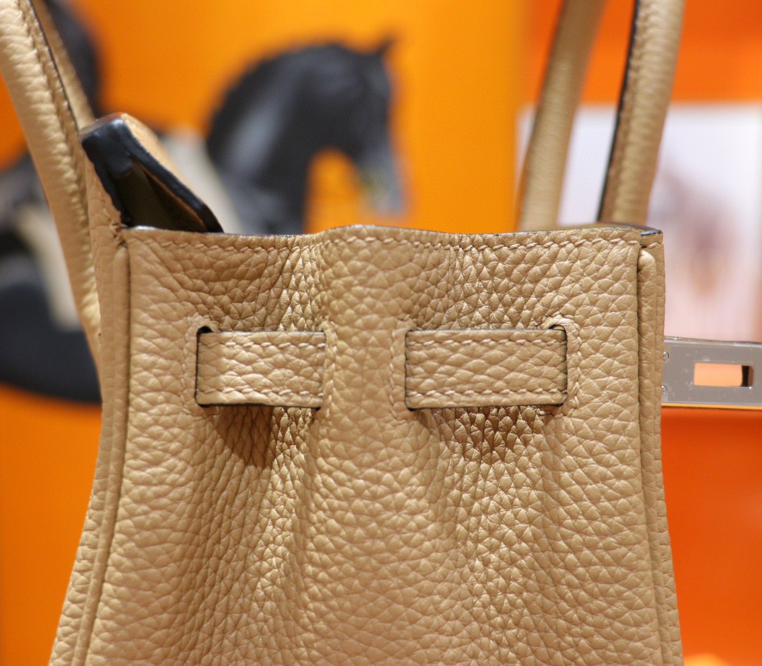 Hermès（爱马仕）Birkin 铂金包 芝麻色 Togo 小牛皮 全手缝 银扣 25cm