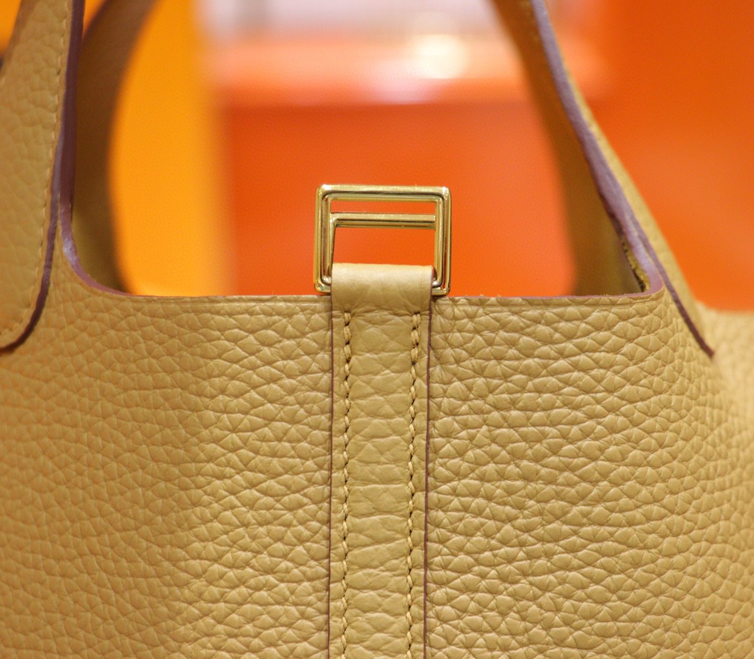 Hermès（爱马仕）Picotin 菜篮子 饼干色 Togo 全手缝 小牛皮 金扣 18cm