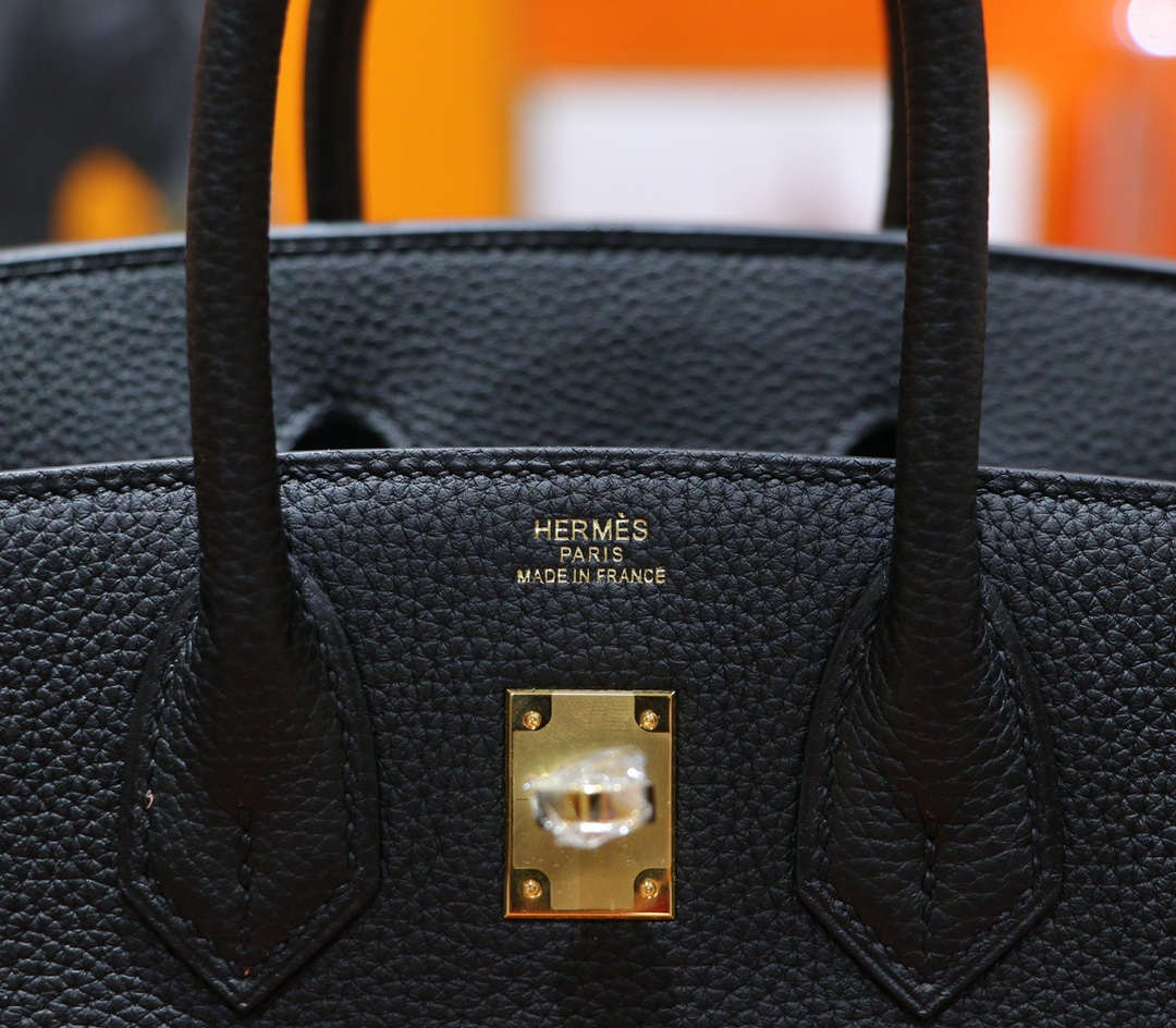 Hermès（爱马仕）Birkin 铂金包 黑色 Togo 全手缝 小牛皮 金扣 25cm