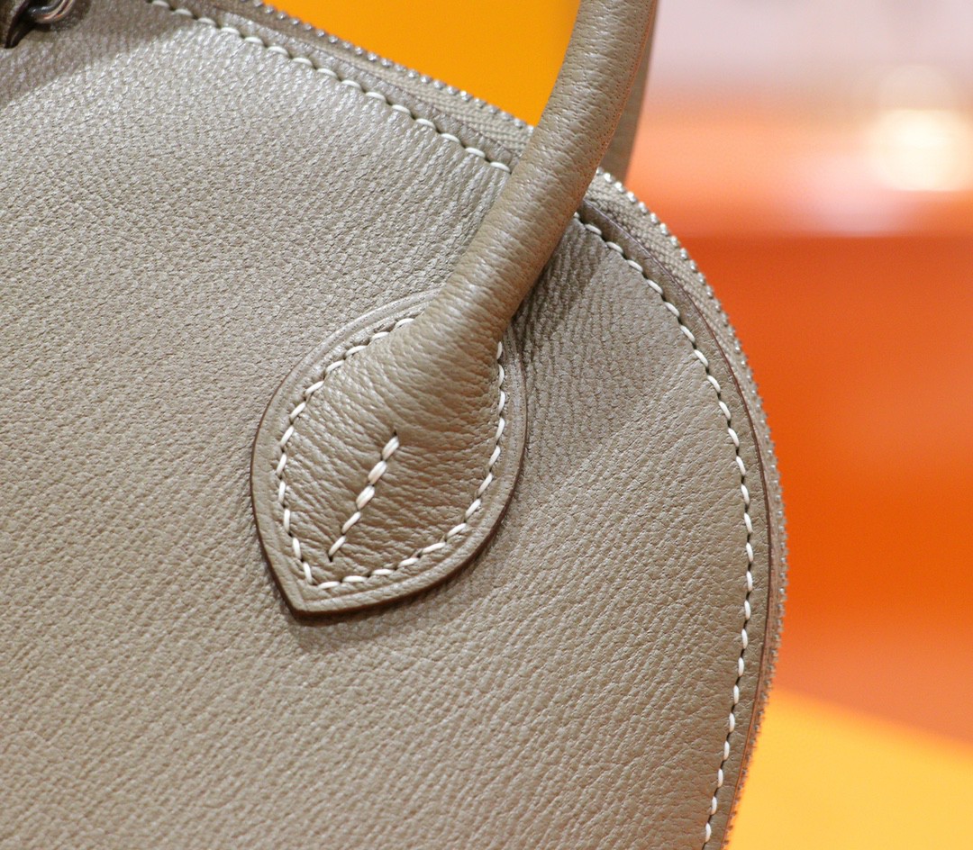 Hermès（爱马仕）mini Bolide 山羊皮 大象灰 全手缝 银扣
