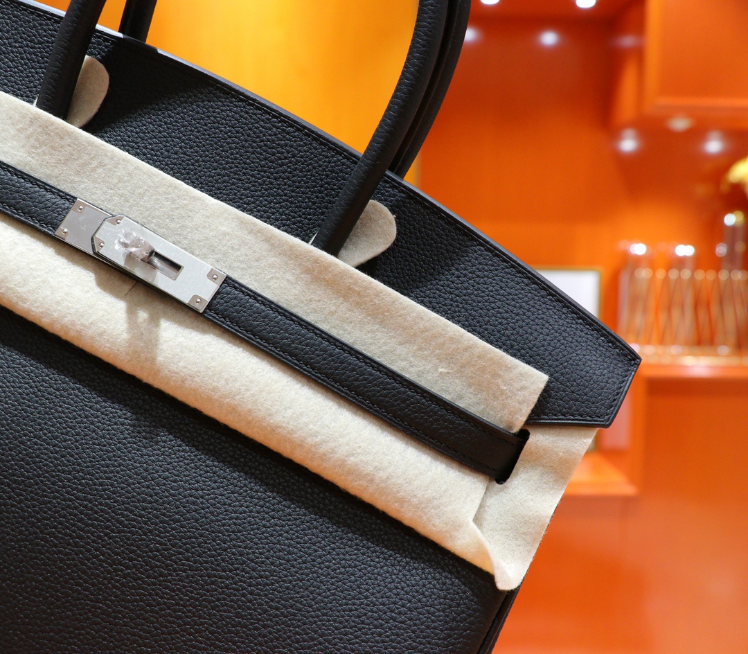 Hermès（爱马仕）Birkin 铂金包 黑色 Togo 小牛皮 全手缝 银扣 35cm