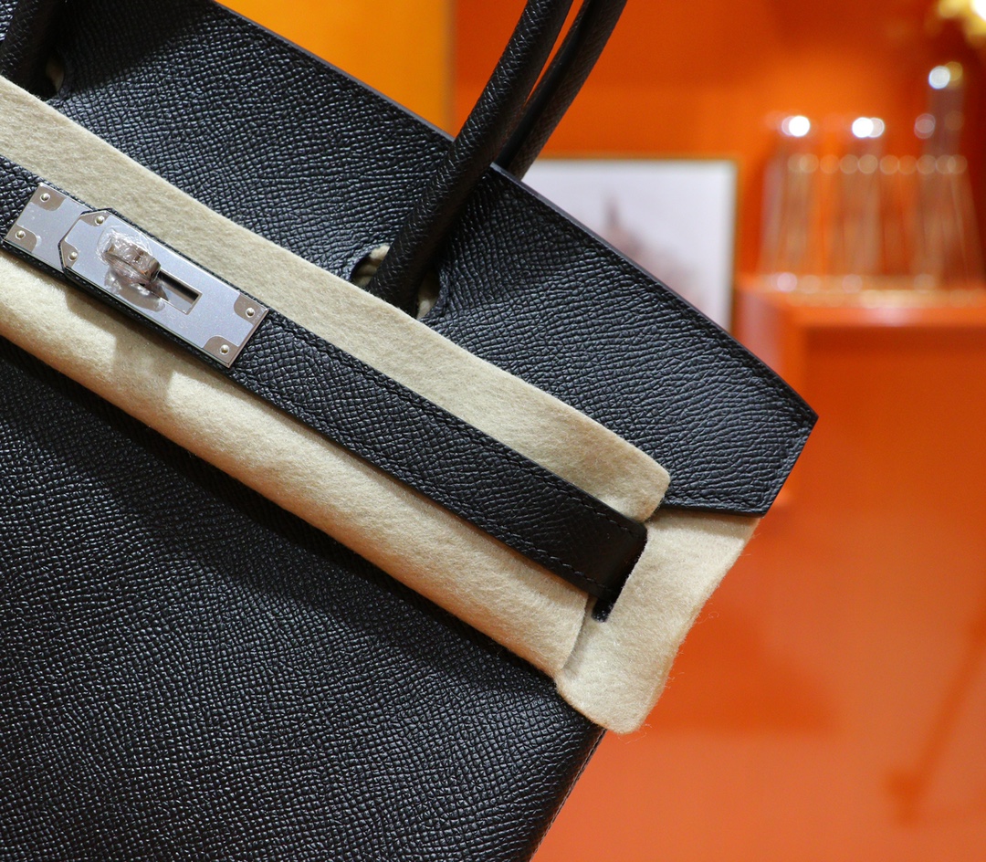 Hermès（爱马仕）Birkin 铂金包 黑色 Epsom 小牛皮 全手缝 银扣 30cm