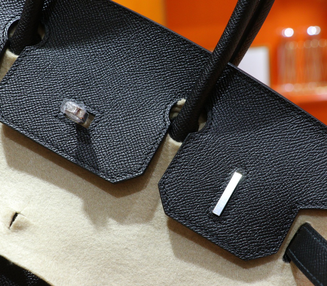 Hermès（爱马仕）Birkin 铂金包 黑色 Epsom 小牛皮 全手缝 银扣 30cm