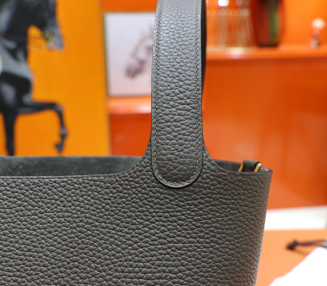 Hermès（爱马仕）Picotin 菜篮子 锡器灰 Togo 小牛皮 全手缝 金扣 22cm