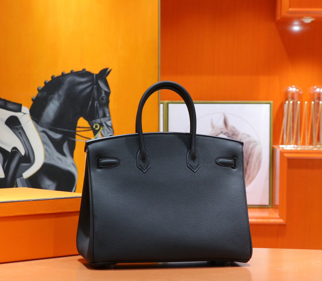 Hermès（爱马仕）Birkin 铂金包 黑色 Togo 小牛皮 全手缝 银扣 35cm