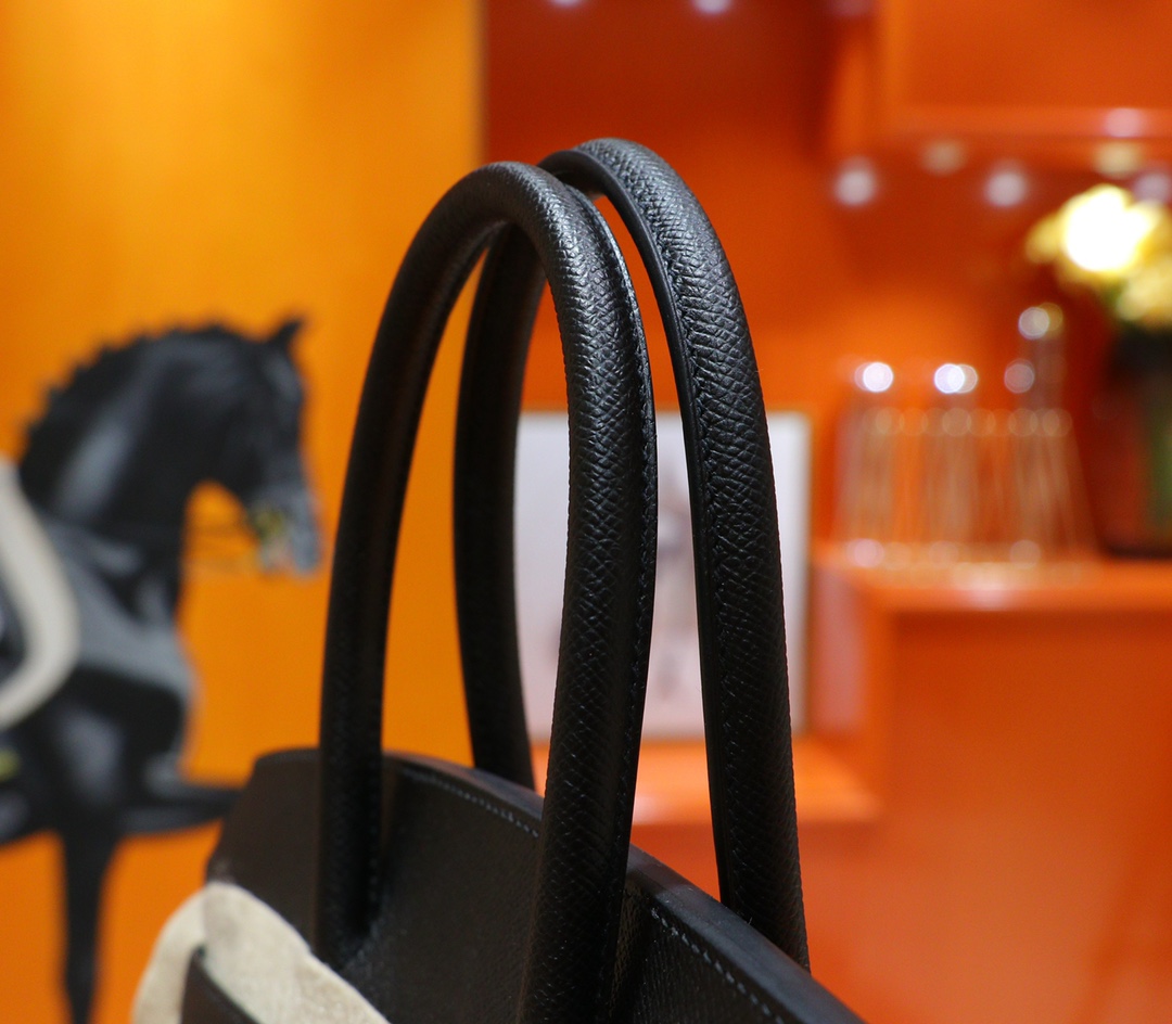 Hermès（爱马仕）Birkin 铂金包 黑色 Epsom 小牛皮 全手缝 银扣 30cm