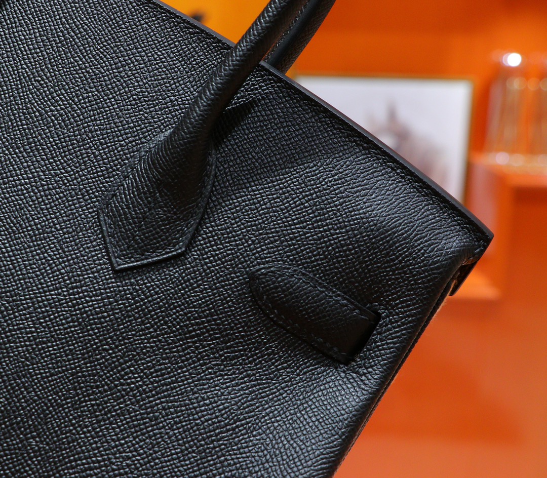 Hermès（爱马仕）Birkin 铂金包 黑色 Epsom 小牛皮 全手缝 银扣 30cm